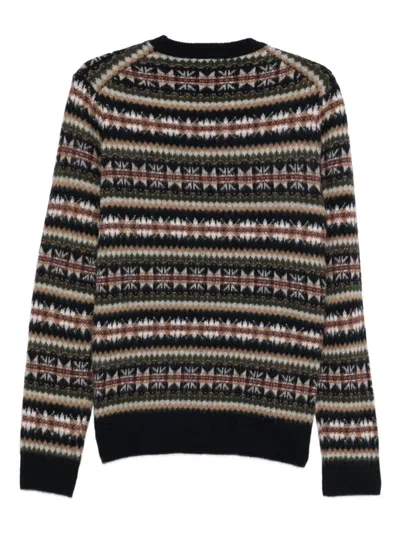 Ferrante Patterned Round-neck Sweater In Black