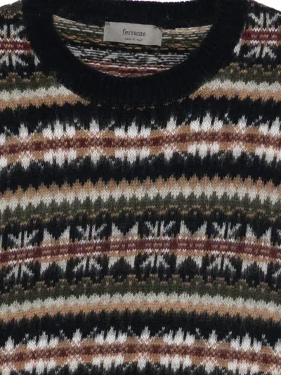 Ferrante Patterned Round-neck Sweater In Black