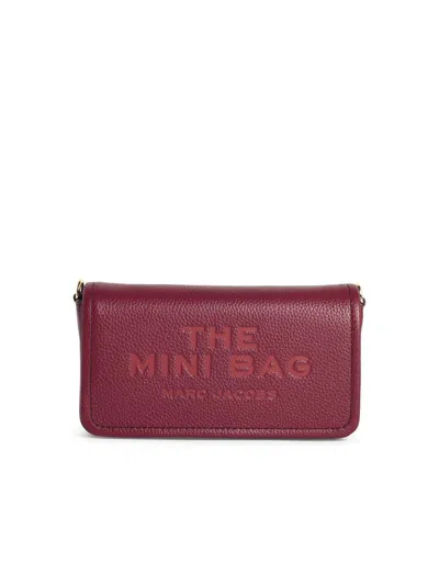 Marc Jacobs The Mini Bag In Cherry Color Leather In Burgundy