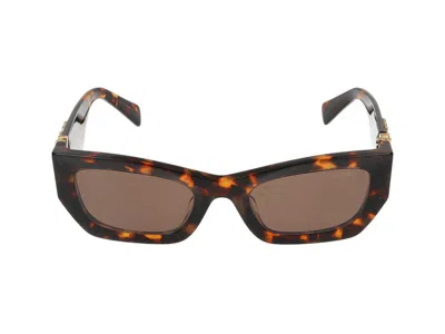 Miu Miu Eyewear Rectangular Frame Sunglasses In Brown
