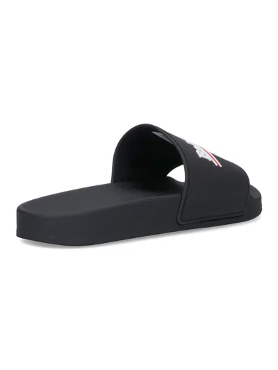 Balenciaga Slide Sandals With Open Toe And Flat Sole In Black