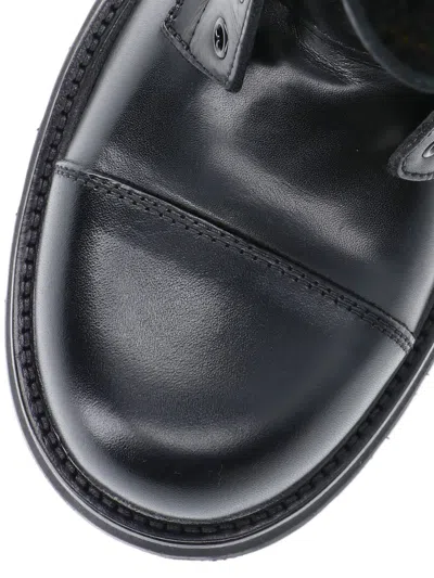 Balenciaga Women Leather Truck Laceup Boot In Black