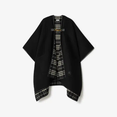 Burberry Check Cashmere Cape In Black