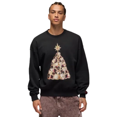 Jordan Mens  Brooklyn Holiday Fleece Crew In Black