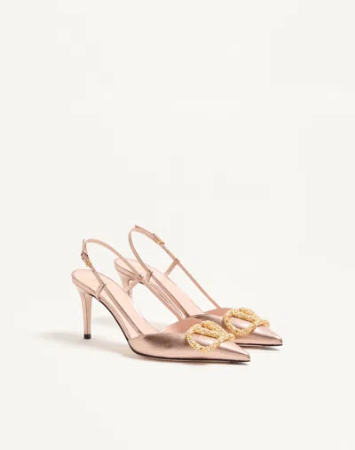 Valentino 80mm Vlogo Signature Slingback Pumps In Pink