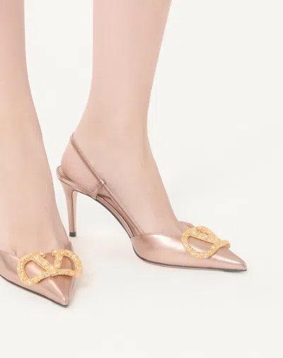 Valentino 80mm Vlogo Signature Slingback Pumps In Pink