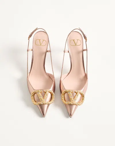 Valentino 80mm Vlogo Signature Slingback Pumps In Pink
