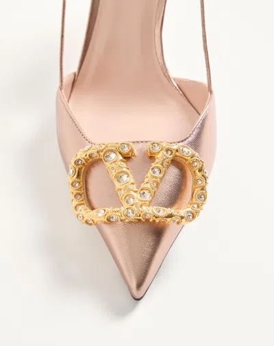 Valentino 80mm Vlogo Signature Slingback Pumps In Pink
