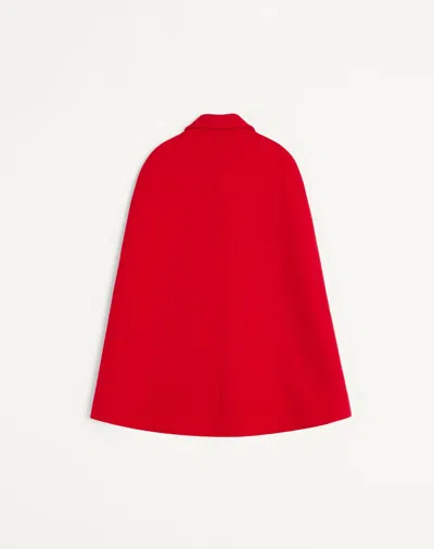 Valentino Garavani Drill Double Cape With V Gold Clothing In Red