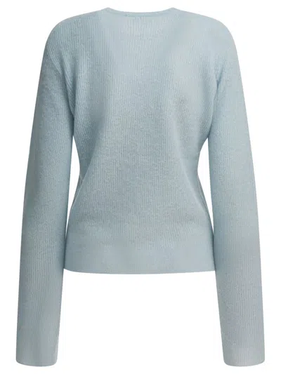 Auralee Long Sleeve Crew Neck Knitwear Piece In Blue