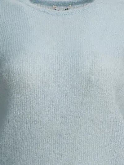 Auralee Long Sleeve Crew Neck Knitwear Piece In Blue