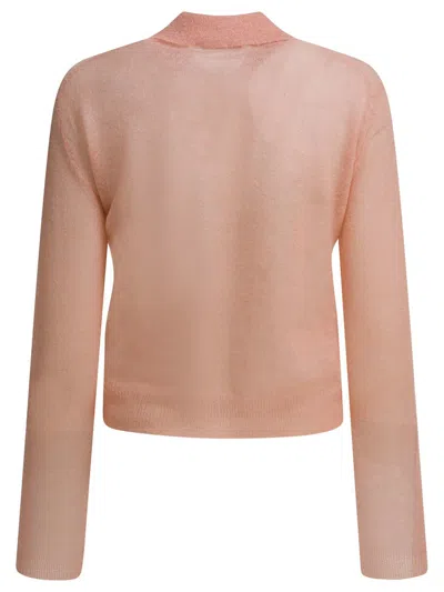 Auralee Collared Knitwear Long Sleeves In Pink