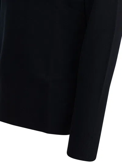 Nn07 Blue Wool Acrylic Blend Polo Shirt In Black