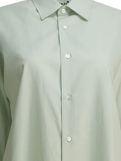 Auralee Light Khaki Cotton Shirt In Green
