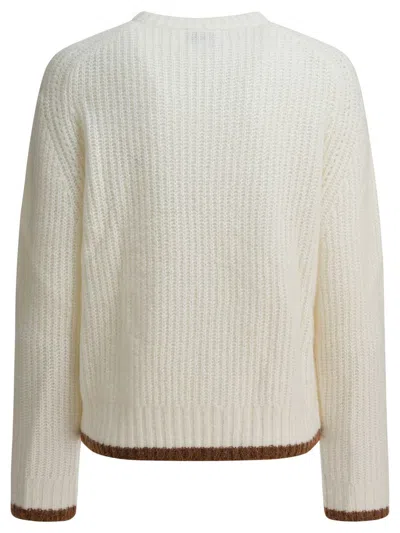 Ines De La Fressange Ribbed Contrast-trim Sweater In White