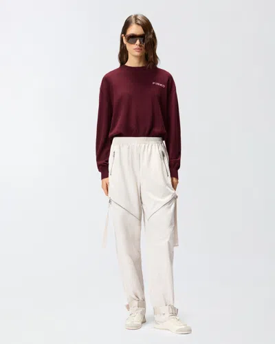 Pinko Oversized Sporty Trousers With Zip In White