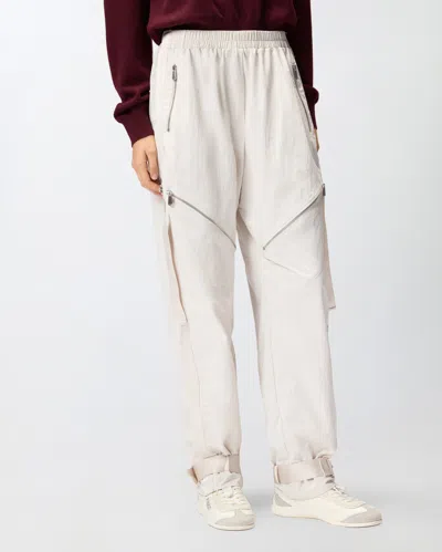 Pinko Oversized Sporty Trousers With Zip In White