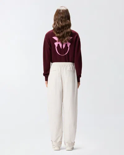 Pinko Oversized Sporty Trousers With Zip In White