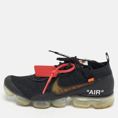 Pre-owned Off-white X Nike Black Knit Fabric Air Vapormax Sneakers Size 44
