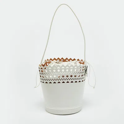 Pre-owned Alaïa White Leather 1992 Edition Vienne Bucket Bag