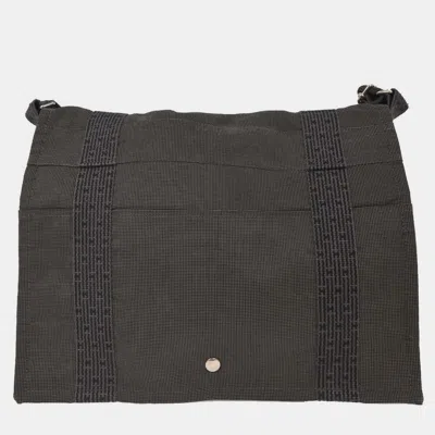Pre-owned Hermes Gray Canvas Herline Besace Mm Messenger Bag