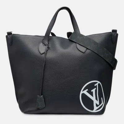 Pre-owned Louis Vuitton Navy Blue Taurillon East Side Tote Gm