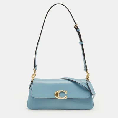 Pre-owned Coach Blue Leather Jet Shoulder Bag