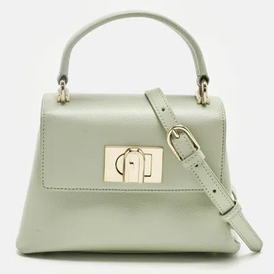 Pre-owned Furla Light Green Leather Mini 1927 Top Handle Bag