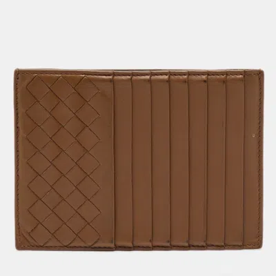 Pre-owned Bottega Veneta Brown Intrecciato Leather Card Case
