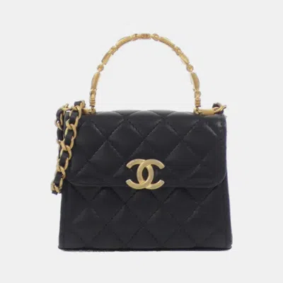 Pre-owned Chanel Leather Chain Clutch In Black
