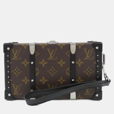 Pre-owned Louis Vuitton Monogram Macassar Wallet Trunk Handbag In Brown