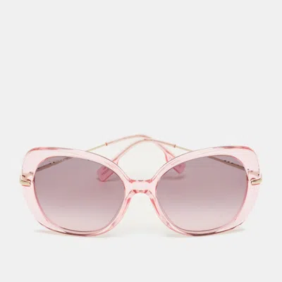 Pre-owned Burberry Pink/grey Gradient B 4374 Eugenie Oversized Sunglasses