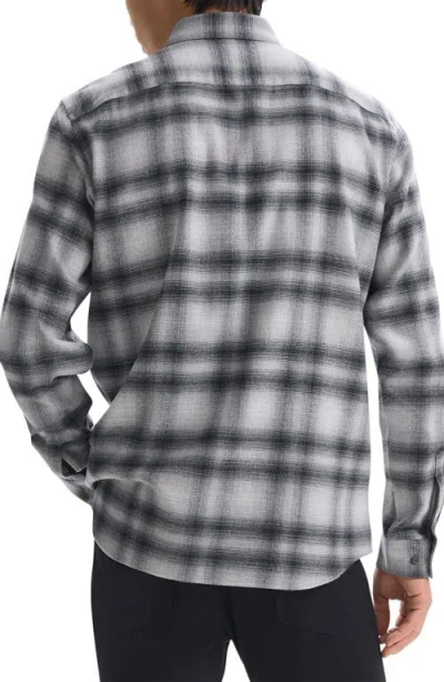 Theory Irving Plaid Cotton Flannel Button-up Shirt In Gray