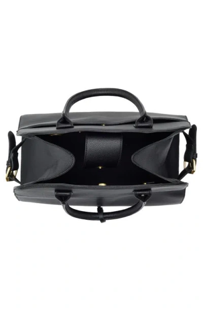 Bcbg Structured Satchel Bag With Bear Charm In Black