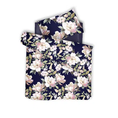 Decoflux Home Sateen Bed Linen Set Harmony Dark Blue Uk Single, Us Twin In Blue