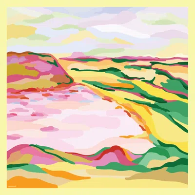 Jessie Zhao New York Double Sided Silk Scarf Of The Harvest In Green