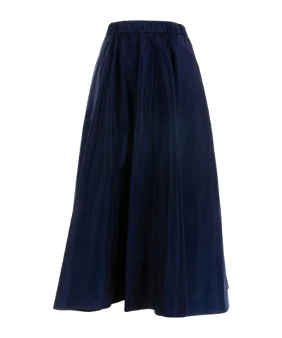 Aspesi Pleated A-line Mid-length Skirt In Black