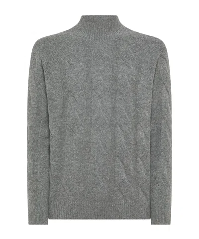 Seventy Blended Wool Braided Turtleneck In Gray
