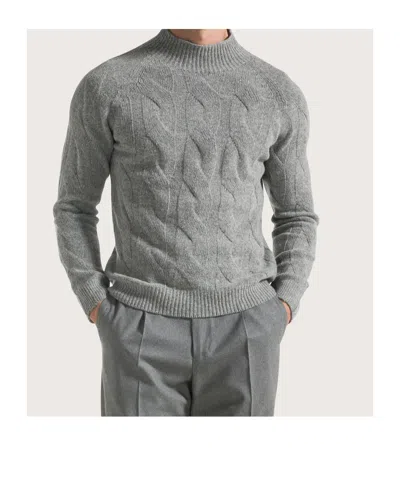 Seventy Blended Wool Braided Turtleneck In Gray