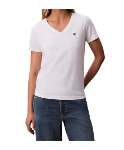 Calvin Klein Jeans Est.1978 Relaxed Monogram V-neck T-shirt In White