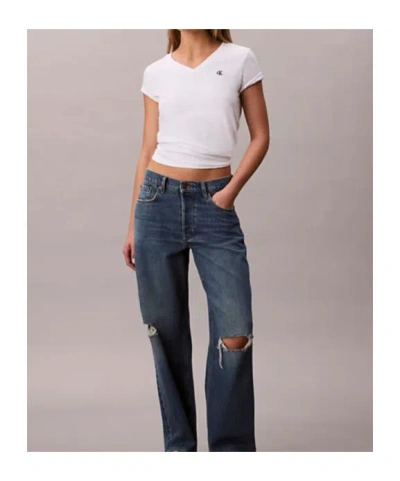 Calvin Klein Jeans Est.1978 Relaxed Monogram V-neck T-shirt In White