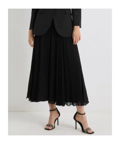 Marella Long Georgette Skirt In Black