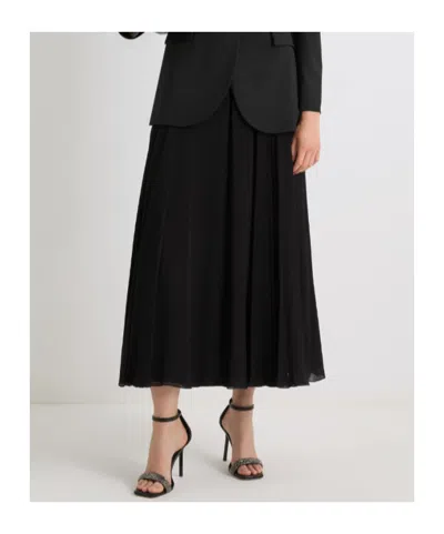 Marella Long Georgette Skirt In Black