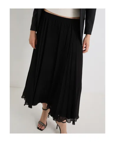 Marella Long Georgette Skirt In Black