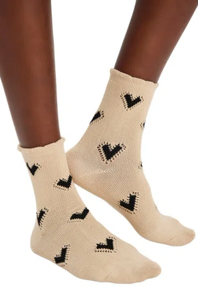 Free People Cupid's Bow Crew Socks In Neutral