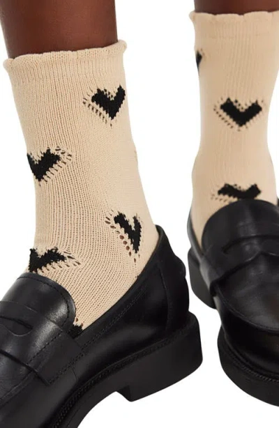 Free People Cupid's Bow Crew Socks In Neutral
