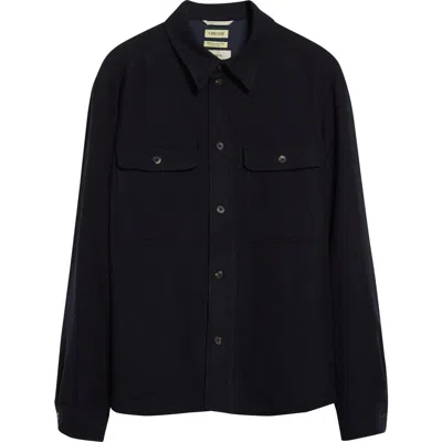 De Bonne Facture Yak Hair & Virgin Wool Overshirt In Blue