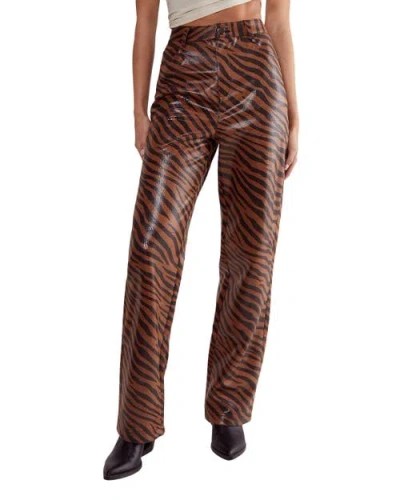 Nasty Gal Zebra Straight Leg Pant In Brown