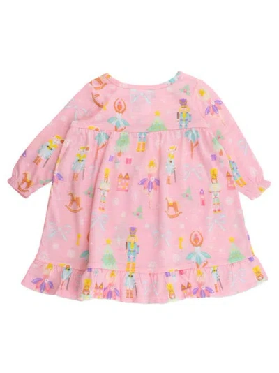 Rufflebutts Girls Holiday Pajama Night Gown In Pink