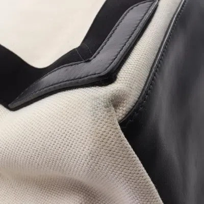 Pre-owned Balenciaga Black Navy White Canvas Leather Tote Bag ()